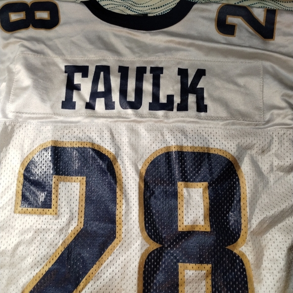 Vintage Nike Team Marshall Faulk St Louis Rams NFL #28 Football Jersey Large - Picture 6 of 6